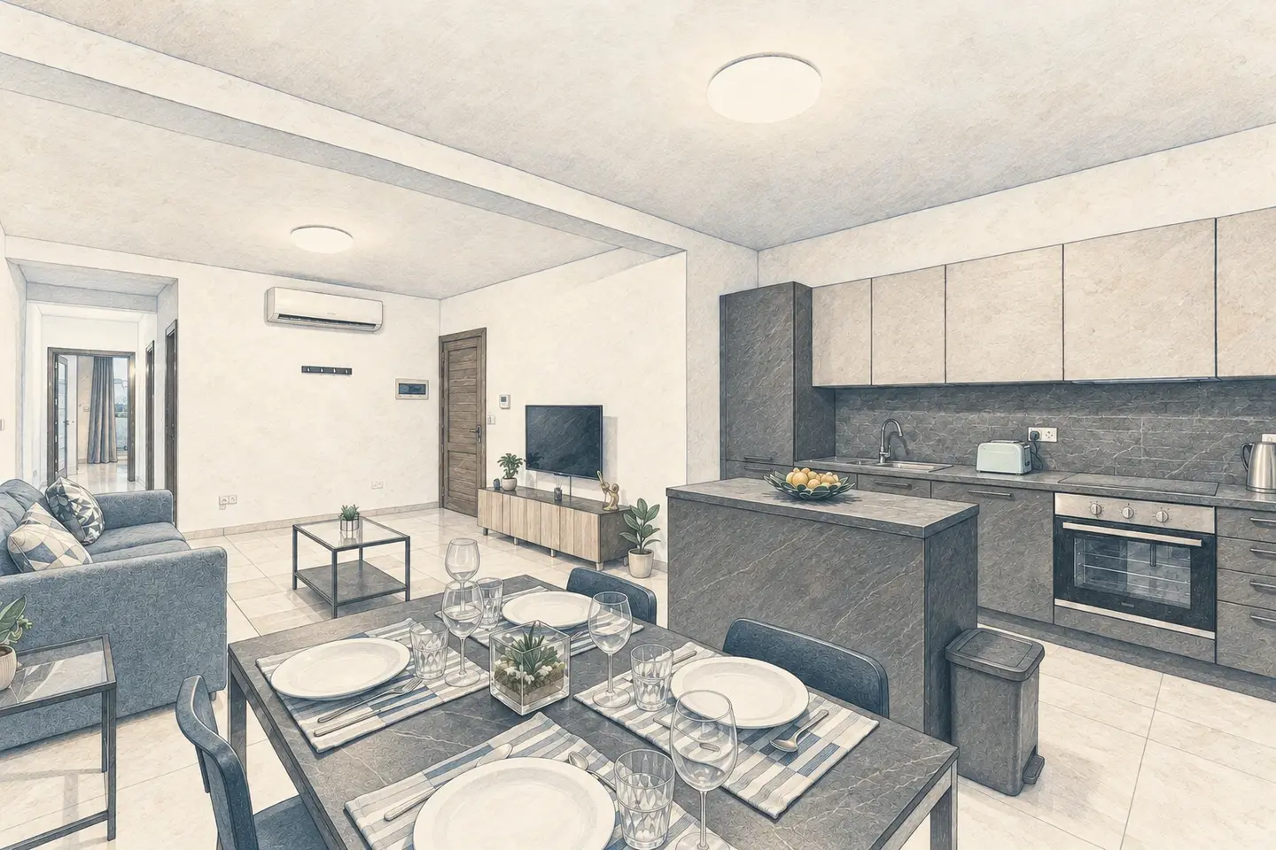 Apartment interior in Ta’ Xbiex